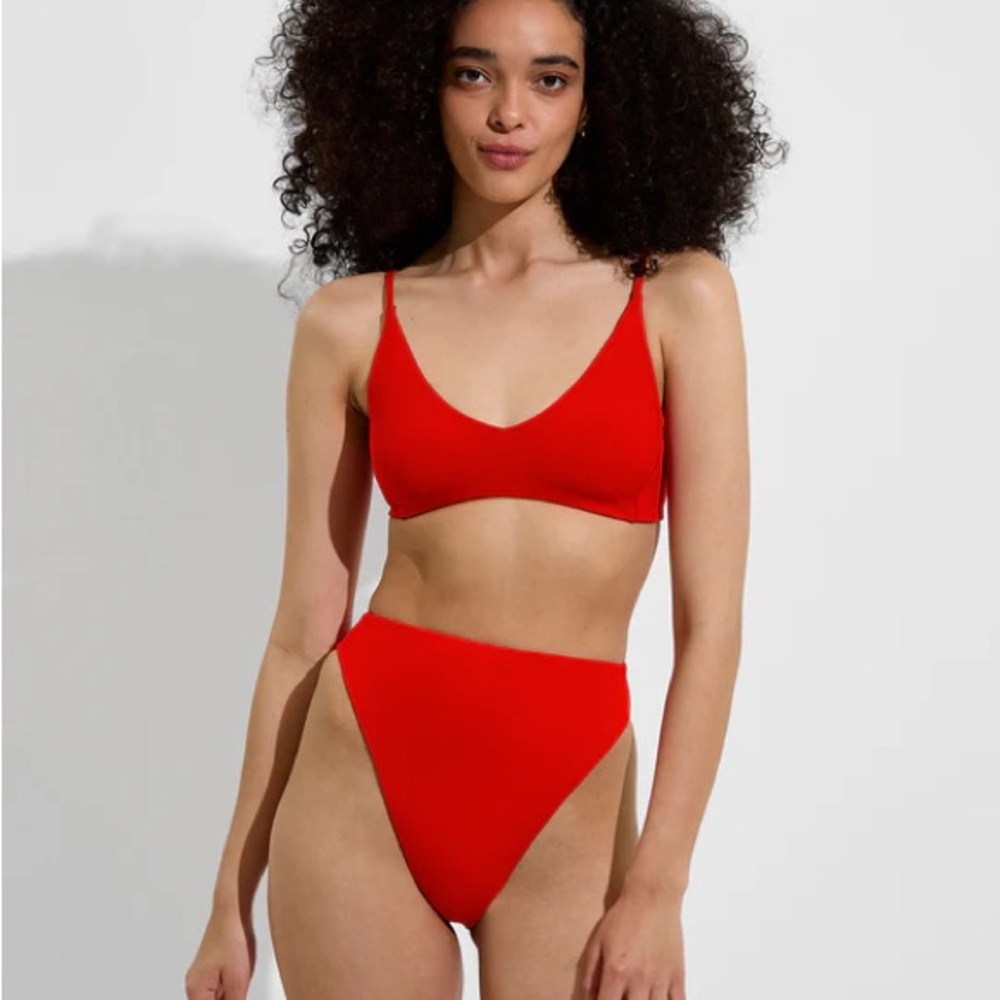 Left On Friday Super Hi Hi Swim Bottom in Sweet Chili Heat (Small)